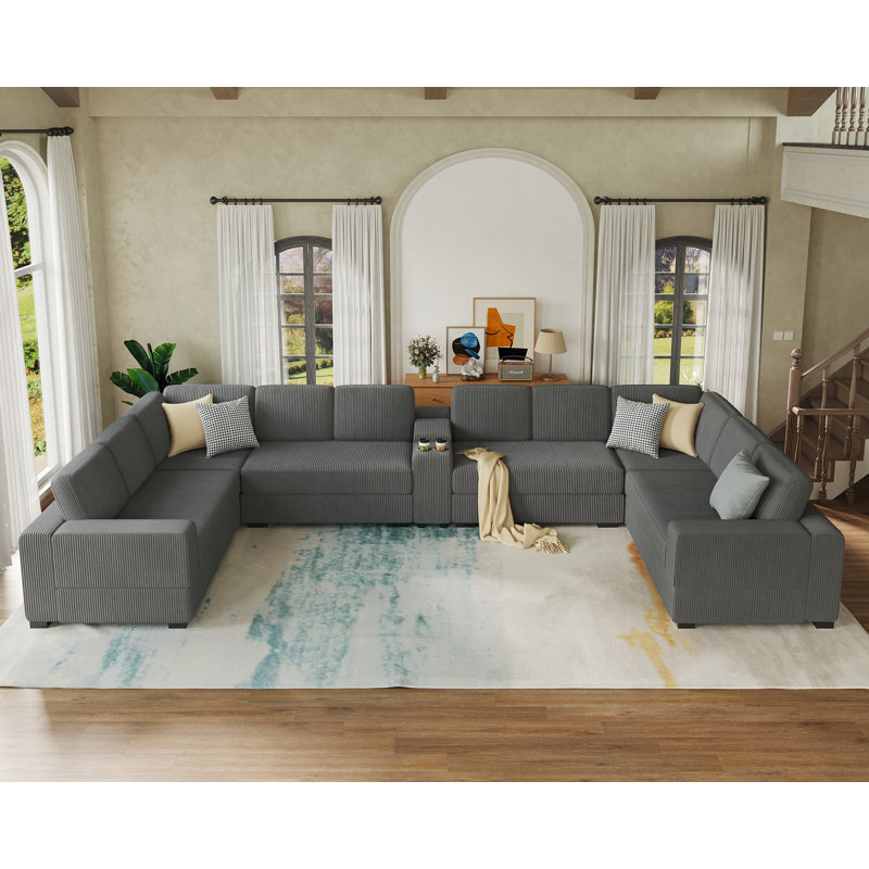 U shaped couch grey hotsell
